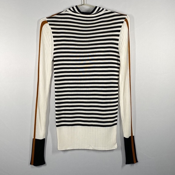 Belstaff | Black & White Striped Mock Neck, Size S - Picture 2 of 7